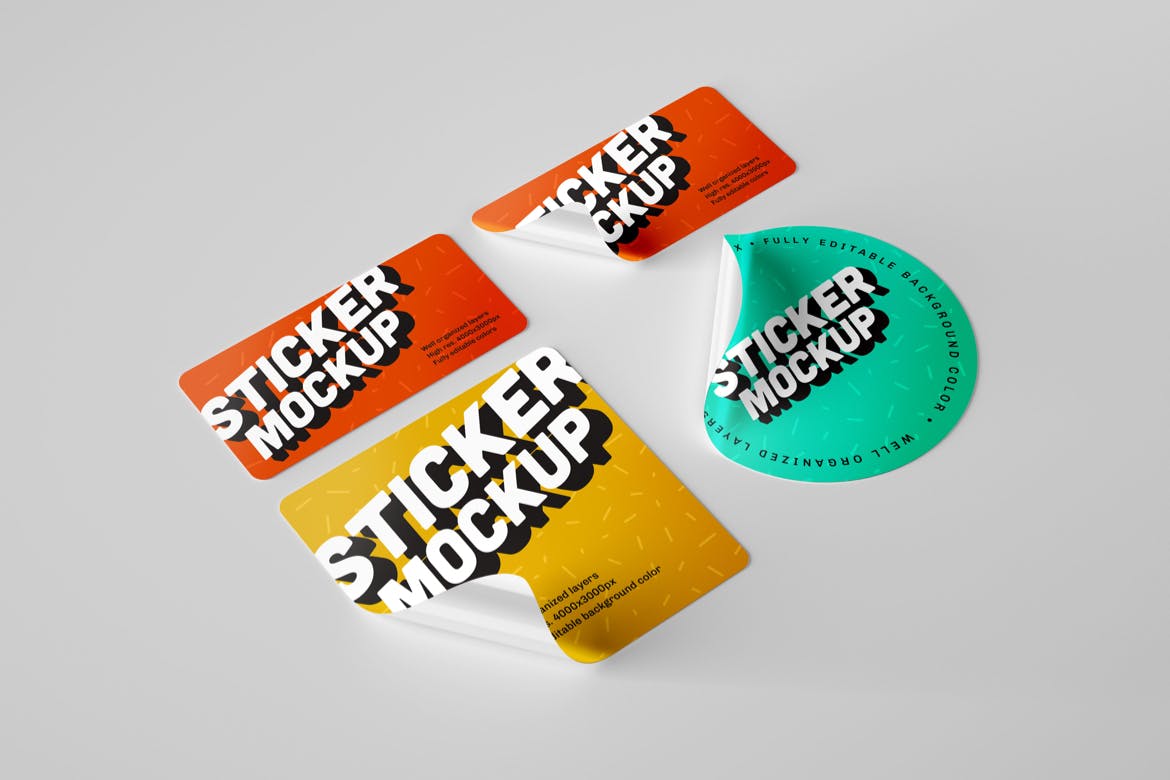 Premium Sticker Printing | Custom Stickers Online | Sticker Mockup